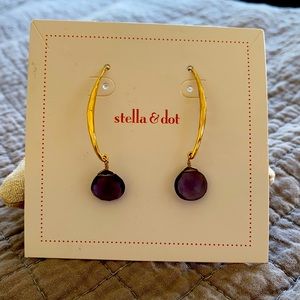 Stella & Dot Purple and Gold Earrings